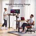 Claiks Electric Standing Desk, Adjustable Height Stand up Desk, 24x48 Inches Sit Stand Home Office Desk with Splice Board, Black Frame/Rustic Brown