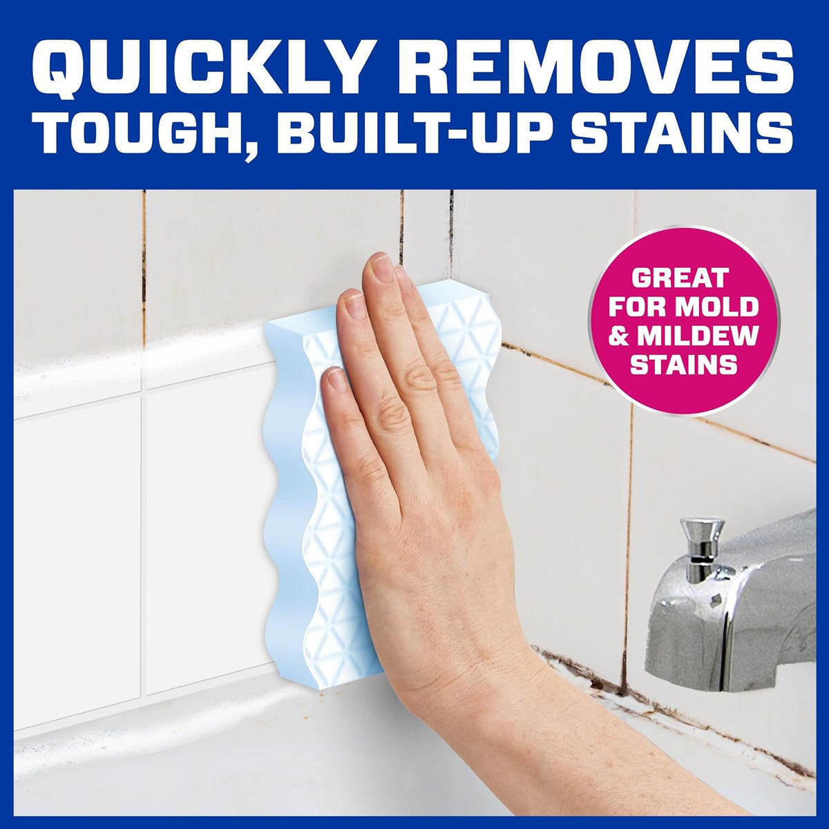 Mr. Clean Magic Eraser Sponge, Bathroom Cleaner, Shower Cleaner, Tub Cleaner, Soap Scum Remover, Bathroom Cleaning Supplies, Dawn Cleaning Power with