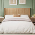 Wood Headboard Queen Size, 64.6" Wide Wooden Queen Headboard Only, Modern Farmhouse Headboards, Wall Mounted Fluted Panel, Wingback Boho Headboards
