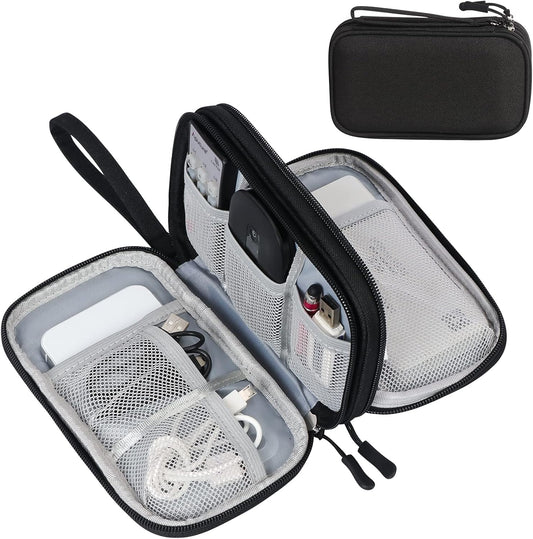 FYY Electronic Organizer, Travel Cable Organizer Bag Pouch Electronic Accessories Carry Case Portable Waterproof Double Layers All-in-One Storage Bag