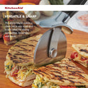 KitchenAid Classic Pizza Wheel with Sharp Blade For Cutting Through Crusts, Pies and More, Built In Finger Guard for Safety and Comfort Grip to
