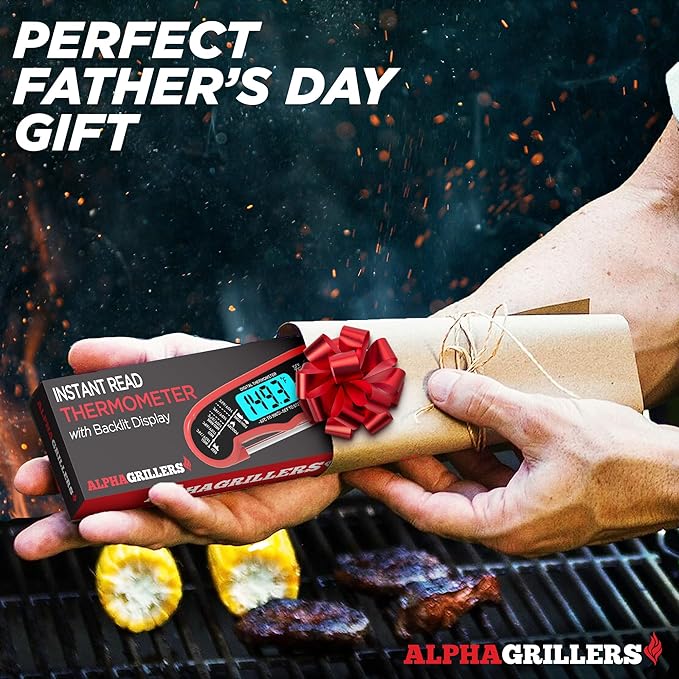 Alpha Grillers Meat Thermometer Digital - Instant Read Food Thermometer for Cooking and Grilling Gifts for Men Valentines Day Gifts for Him Her Mom
