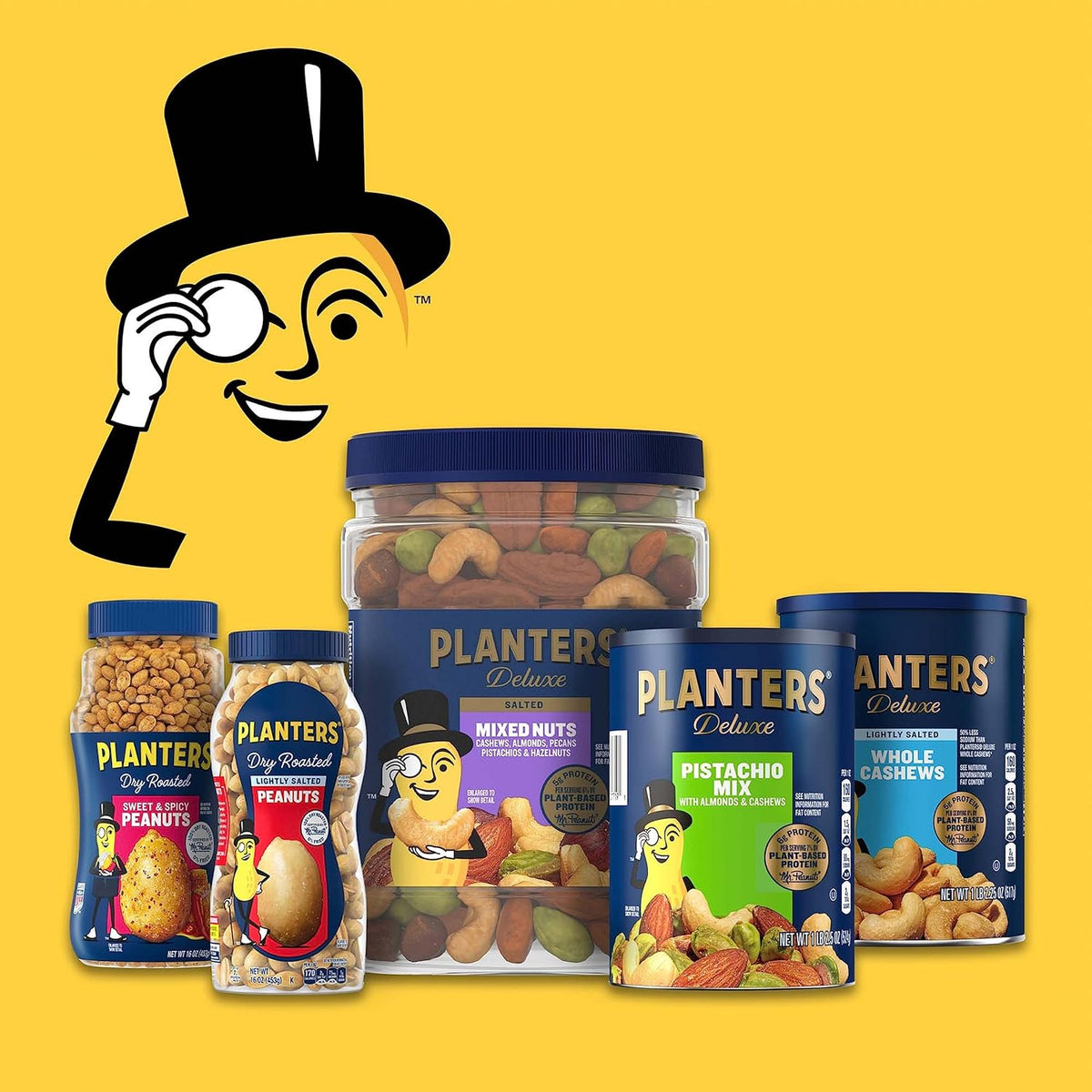 PLANTERS Honey Roasted Peanuts, Dry Roasted Peanuts, Party Snack, Plant-Based Protein, After School Snack, Sweet and Salty, Salted Nuts, Sea Salt