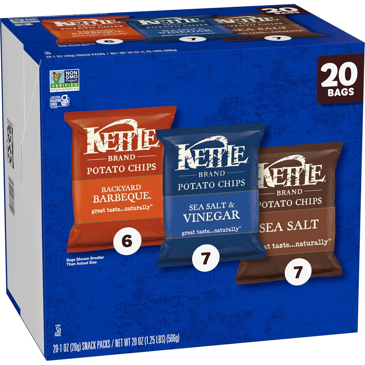 Kettle Brand Potato Chips Variety Pack, 1 Oz, 20 Ct
