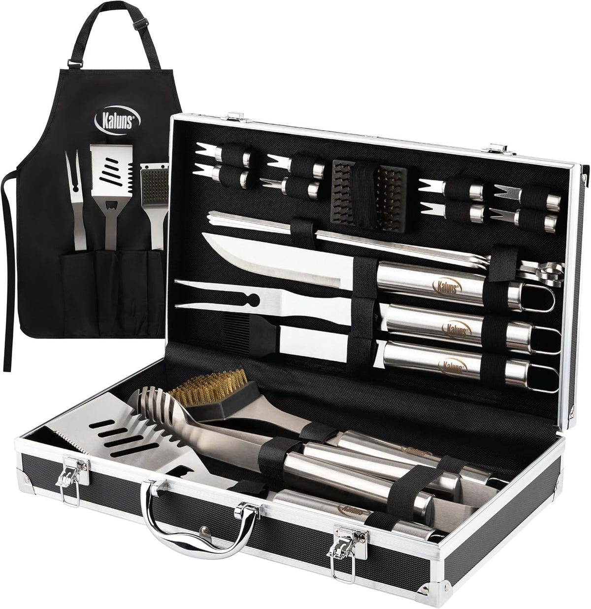 Kaluns Grilling Accessories, Gifts for Men Christmas Grilling Gifts for Dad, Heavy Duty Stainless Steel BBQ Grill Tools Set for Outdoor Grill