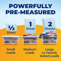 ARM & HAMMER Power Sheets Laundry Detergent, Fresh Breeze Scent, Dissolves in All Wash Temps, Lightweight and Travel-Ready, 60ct, Up to 120 Small