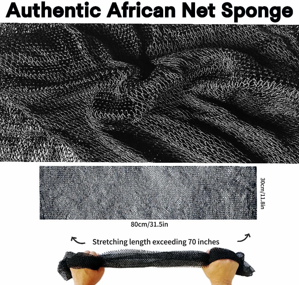 African Net Sponge Authentic, African Exfoliating Sponge Real African Net Black Owned, African Bath Sponge Back Scrubber, Body Exfoliator Shower Bath