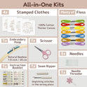 Bradove Classic Embroidery Stitches Practice Kit, Embroidery Kit for Beginners, Beginner Embroidery Kit for Adults, Hand Embroidery Kit for Kids