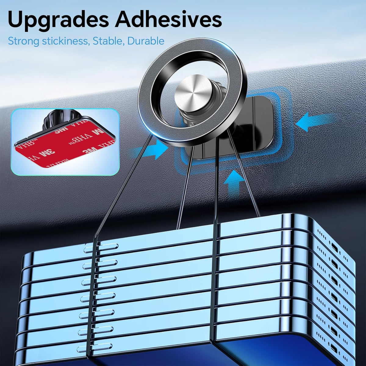 Kaistyle for Magsafe Car Mount【20 Strong Magnets】Magnetic Phone Holder for Car Phone Holder Mount Dash Mounted Holders Cell Phone Holders for Your