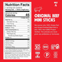 Chomps Snack Size Grass-Fed Original Beef Jerky Snack Sticks 0.5oz 24-Pack - Keto, Paleo, Whole30, 4g Lean Meat Protein, Gluten-Free, Zero Sugar