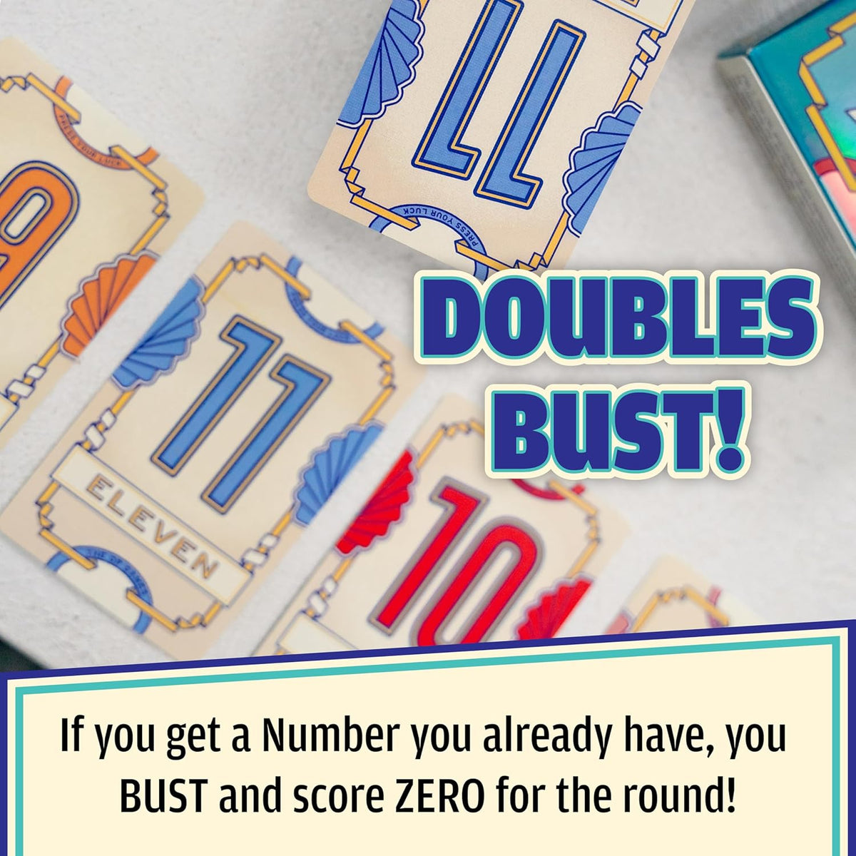 USAOPOLY Flip 7, The Ultimate Blend of Press Your Luck & Strategy, Fast-Paced Addictive Card Game,Quick to Learn & Easy to Teach,Perfect for Game