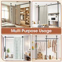 Room Divider Curtain Rod, No Drilling Room Separator for Space Partition Adjustable 4-10ft(H) 28-70inch(W) Heavy Duty Temporary Wall Divider Floor to