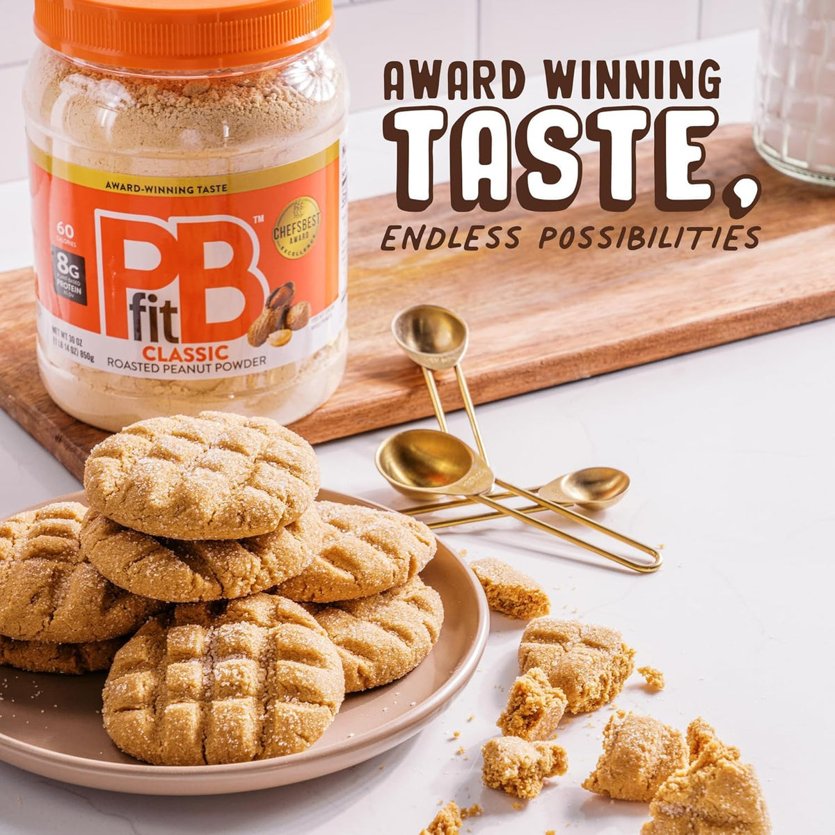 PBfit 30 Ounce Classic Peanut Butter Powder, Powdered Peanut Butter Spread From Real Roasted Peanuts, 8g of Protein 8% DV, Gluten-Free, 60 calories