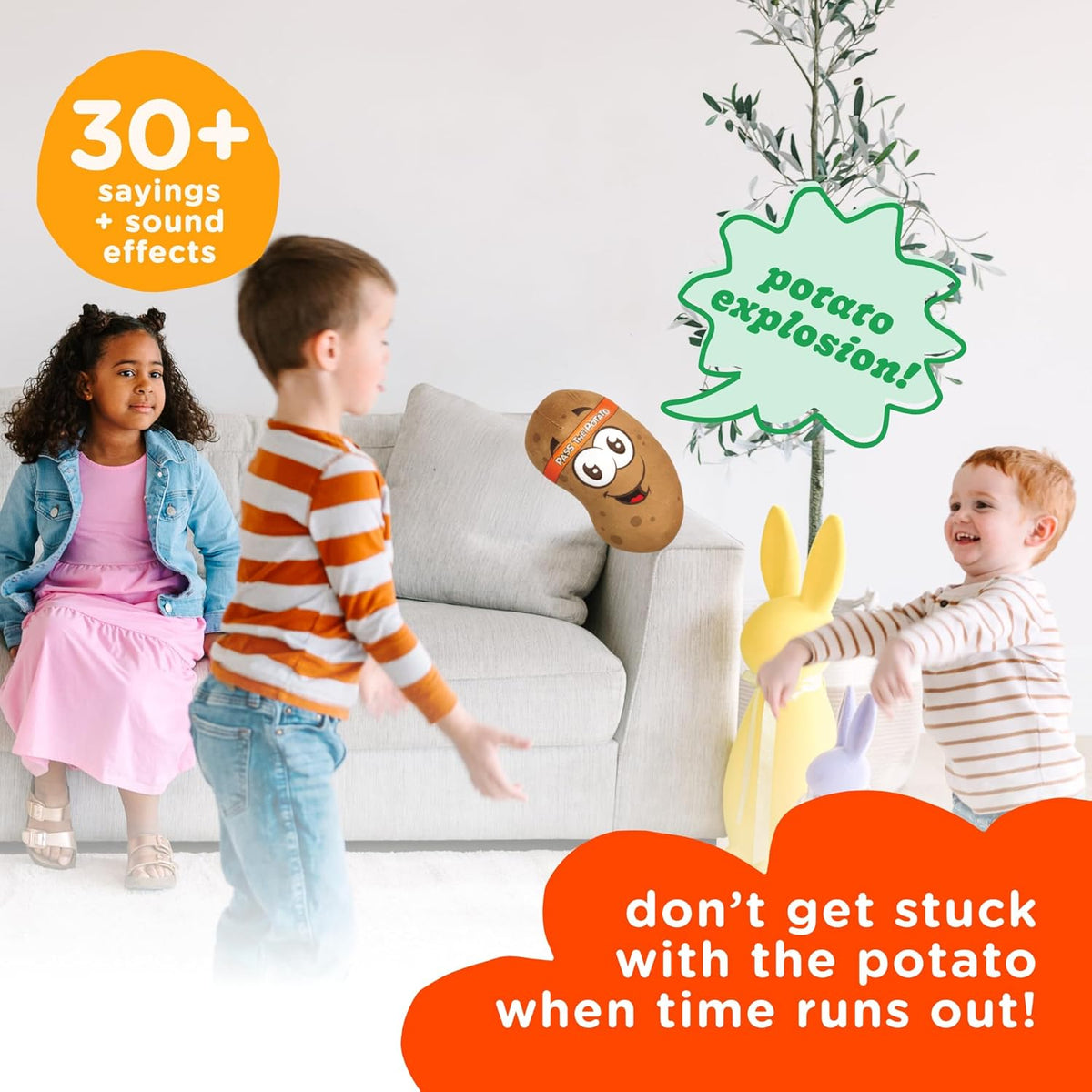 Move2Play, Pass The Potato, Hilariously Wild and Fun Active Play Game | Gift for Kids & Toddlers | Boys & Girls Ages 3, 4-8+ | Indoor/Outdoor Toy