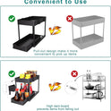 DEKAVA Under Sink Organizer 2 Pack, Bathroom Cabinet Organizer, 2 Tier Sliding Cabinet Basket Organizer Drawer, Multi-Purpose Bath Collection Baskets