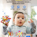 Baby Montessori Sensory Teething Toy – Safe, Multi-Functional BPA-Free Silicone Teether Toy for Babies 0-12 Months – Vibrant Rattle for Teething