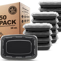 Freshware Meal Prep Containers [50 Pack] 1 Compartment Food Storage Containers with Lids, Bento Box, BPA Free, Stackable