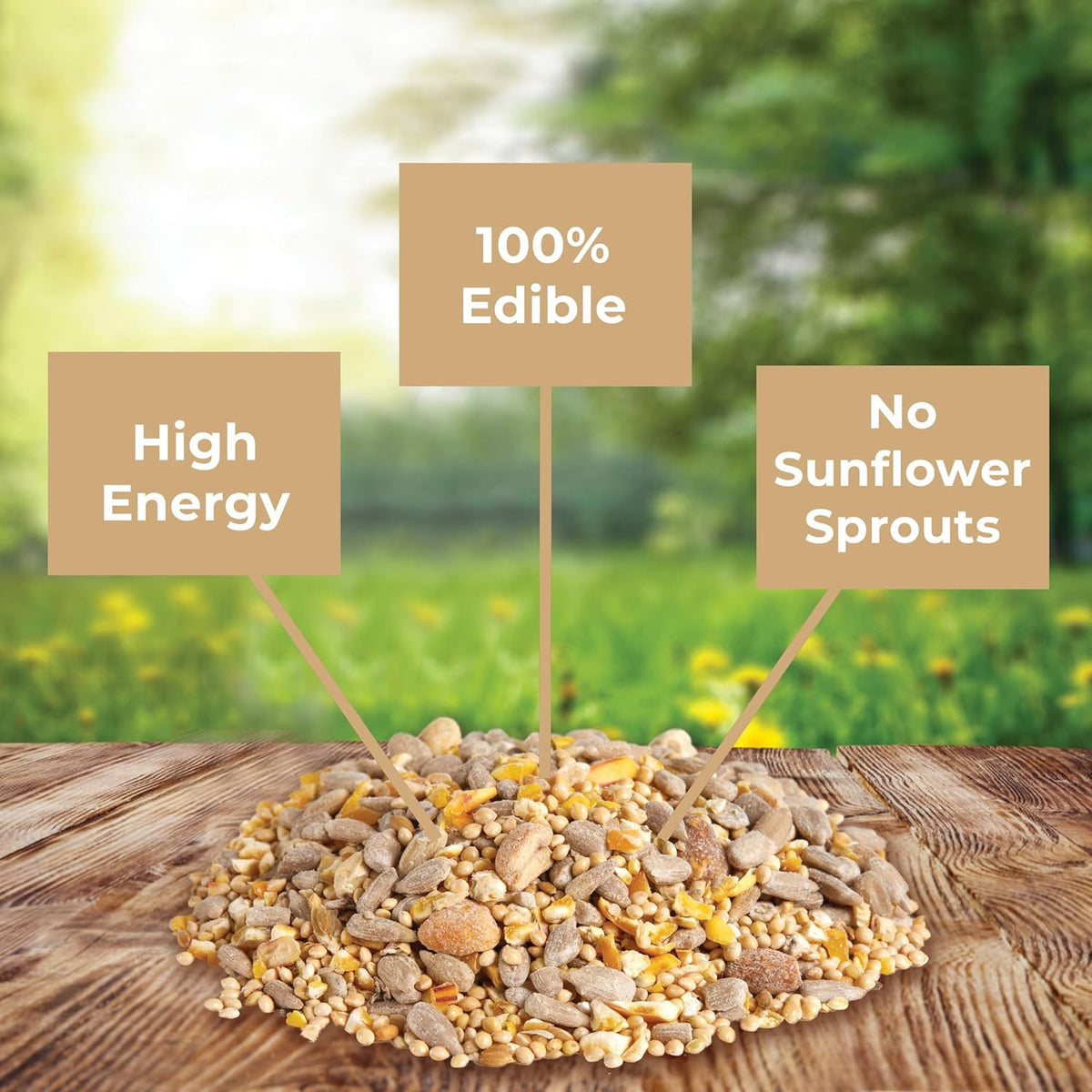 Kaytee Wild Bird (No Mess or Waste Free) Food Seed Blend For Blue Jays, Woodpeckers, Juncos, Cardinals, Grosbeaks, Sparrows, and Finches, 10 Pound