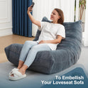 Bean Bag Chairs for Adults Giant Bean Bag Chair Memory Foam BeanBag Chair Bean Bag Sofa with Filler Faux Fur Fireside Beanbags Lazy Sofa for Living