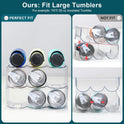 LARGER Compartment - Stackable Water Bottle Organizer Holder - for Stanley & Others' Large Tumbler - Clear Wine Rack, Cup Bottle Holder for Cabinet