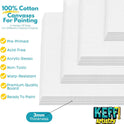 KEFF 24-Pack Canvas for Painting, 6 of 5x7, 8x10, 9x12,11x14 Painting Canvas Boards, Art Supplies for Adults & Kids - 100% Cotton Primed Canvases for