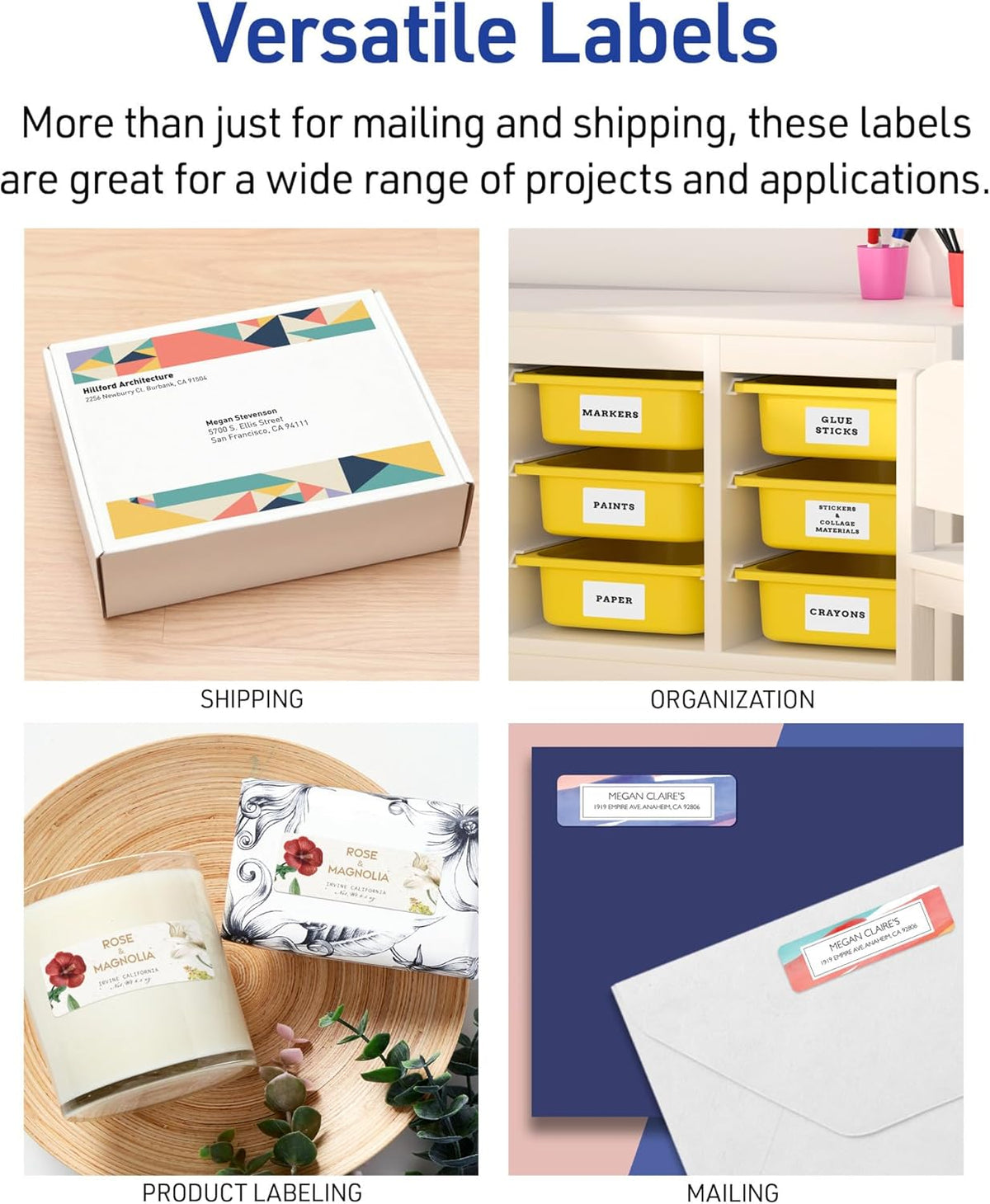 Avery Easy Peel Printable Address Labels with Sure Feed, 1" x 2-5/8" Customizable Stickers, White, 750 Blank Mailing Labels, Great for Mailing