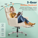 GABRYLLY Office Criss Cross Chair with Footrest, Big and Tall Executive Chair with Wide Seat,Reversible Armrest,Wheels, Lumbar Pillow and