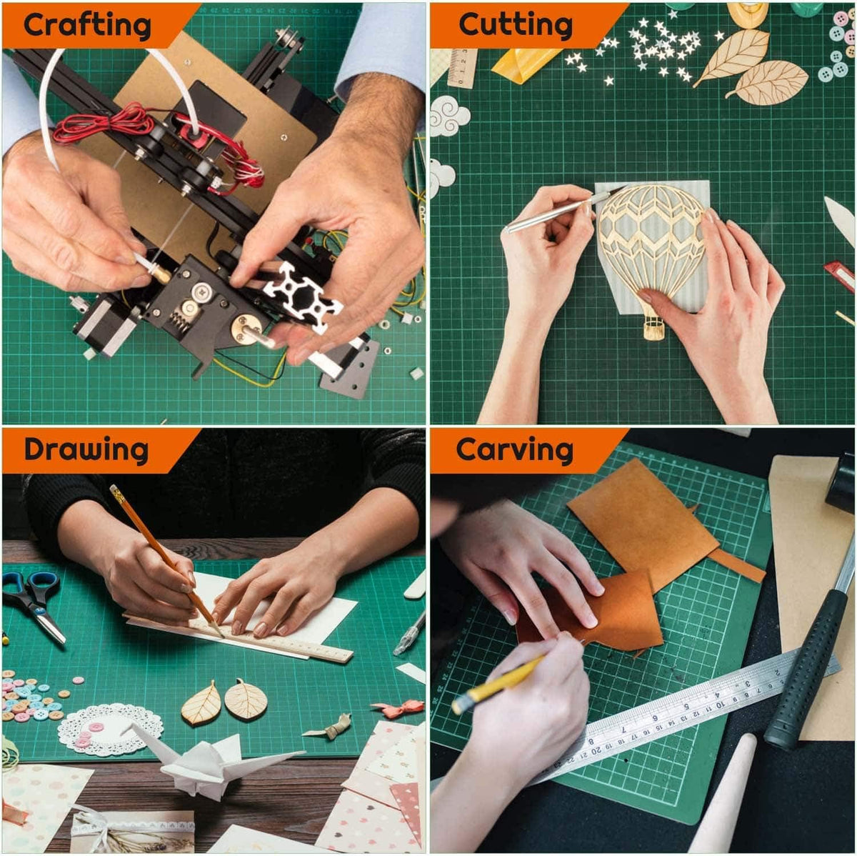 anezus Self Healing Sewing Mat, 12inch x 18inch Rotary Cutting Mat Double Sided 5-Ply Craft Cutting Board for Sewing Crafts Hobby Fabric Precision