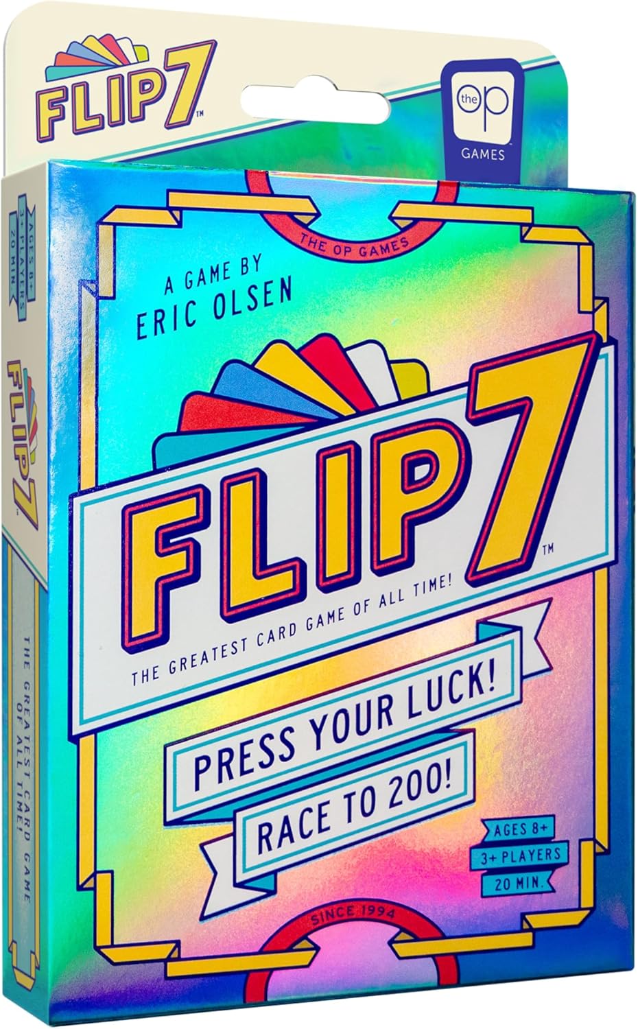 USAOPOLY Flip 7, The Ultimate Blend of Press Your Luck & Strategy, Fast-Paced Addictive Card Game,Quick to Learn & Easy to Teach,Perfect for Game