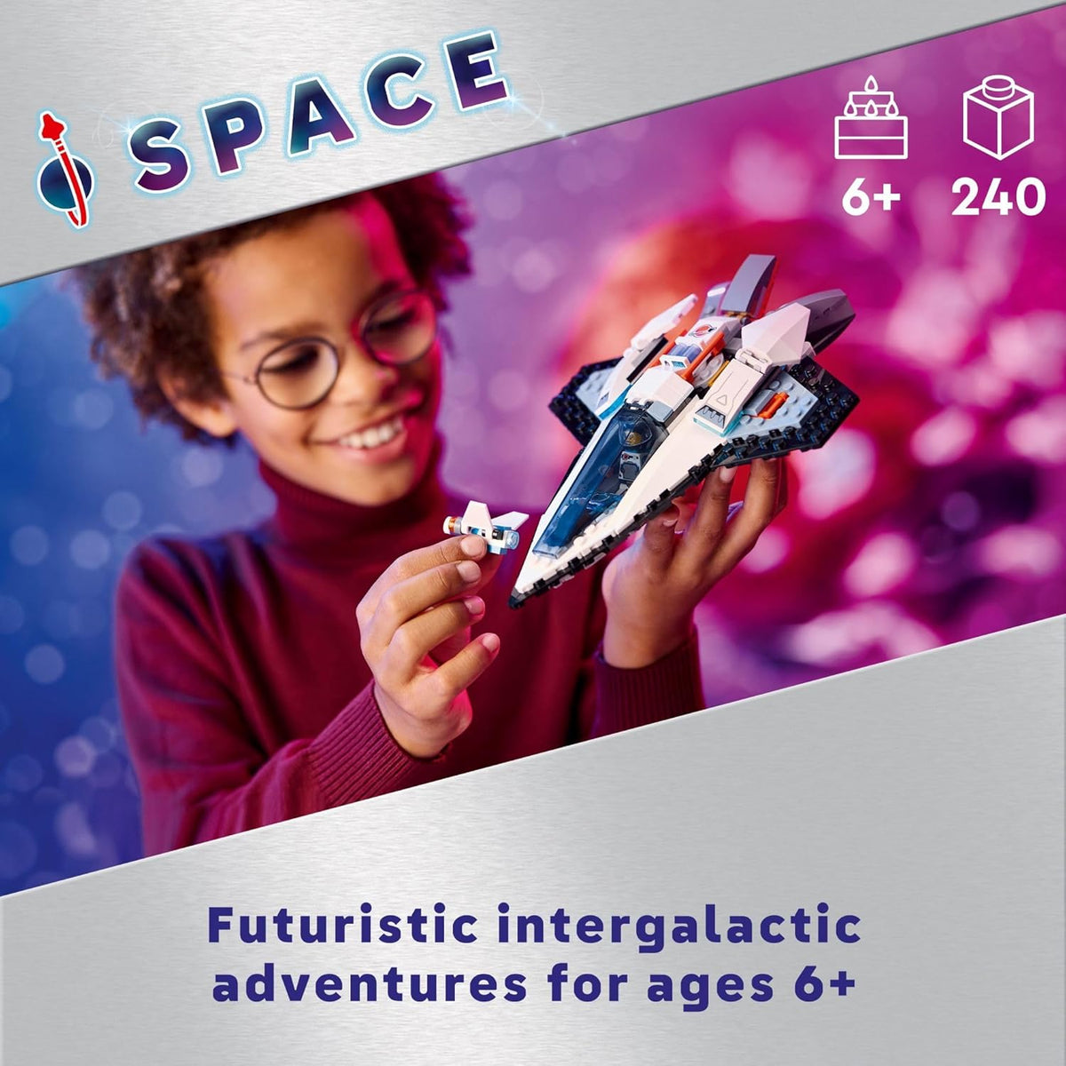 LEGO City Interstellar Spaceship Toy for Kids, Creative Play Space Toy, Building Set with Spacecraft Model, Drone, and Astronaut Figure, Building Toy
