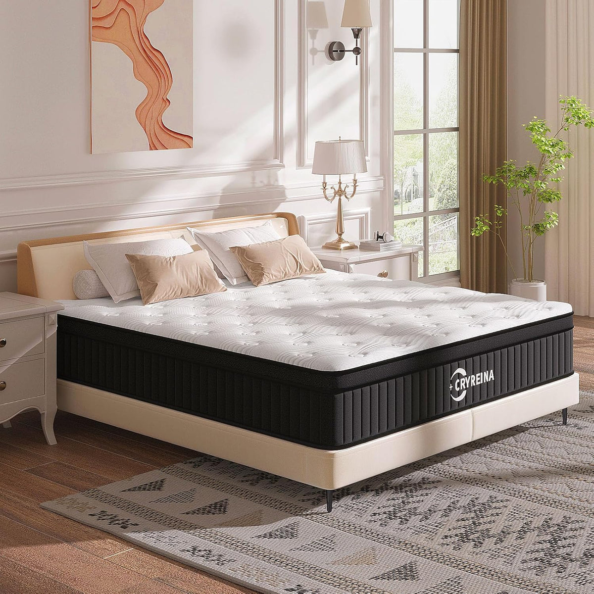 Queen Mattress 12 inch, Hybrid Mattress in a Box, Individually Pocket Springs, Medium Firm Feel for Pressure Relief, Breathable Comfort, CertiPUR-US