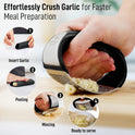 Zulay Kitchen Stainless Steel Garlic Press Rocker Set - Premium Garlic Mincer Garlic Crusher - New Innovative Garlic Crusher with Peeler and Scraper