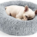Hoewina Dog & Cat Bed for Indoor Cats, 20in Calming Donut Bed for Puppy and Kitten, Washable Round Fluffy Pet Bed for Small Medium Dogs and Cats
