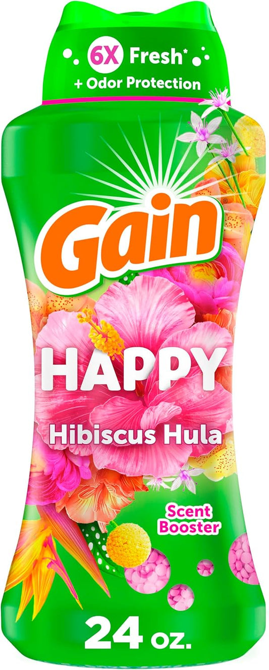 Gain Scent Booster Beads, In-Wash Laundry Scent Beads for Long-Lasting Freshness and Odor Protection, Happy Scent for an Enhanced Laundry Experience