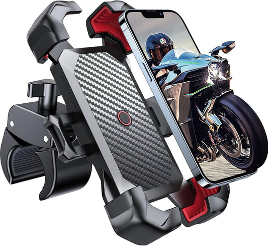 JOYROOM Motorcycle Phone Mount, [1s Auto Lock][100mph Military Anti-Shake] Bike Phone Holder for Bicycle, [10s Quick Install] Handlebar Phone Mount