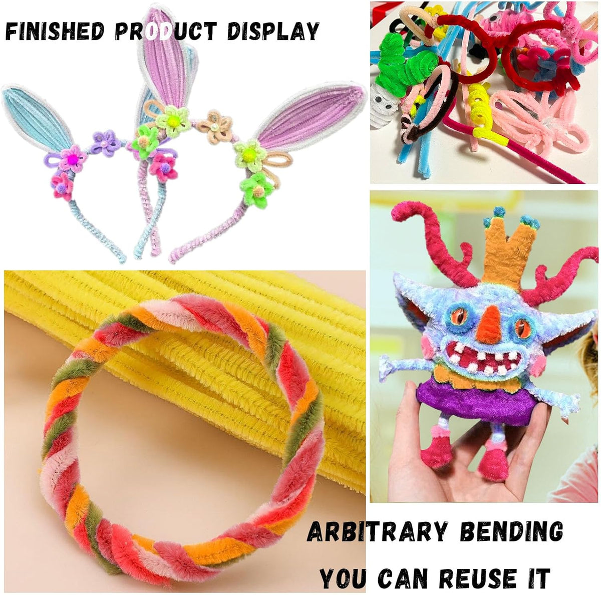 Pipe Cleaners Craft Bulk,Kids Toys & Games Gifts,200pcs Arts Crafts,Chenille Stems Art Supplies for Projects Creative DIY Room Decor,Christmas