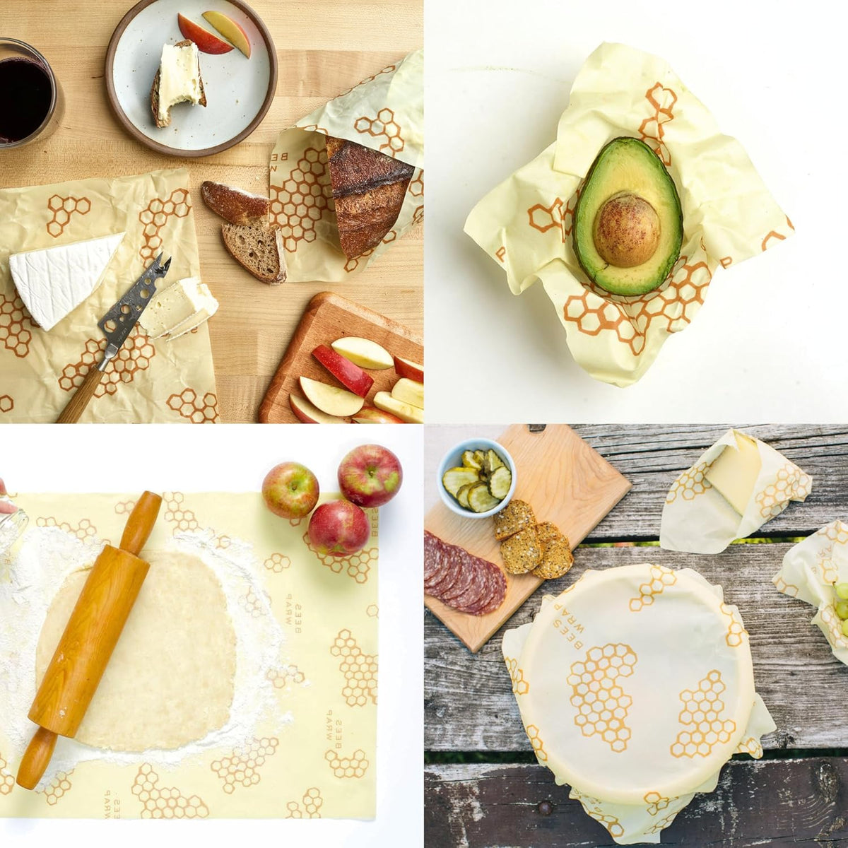 Bee's Wrap Beeswax Wraps for Food - Cut to Size 14x52" Wax Paper Roll - Made in USA Reusable Waxed Paper & Bowl Covers - Organic & Eco-Friendly