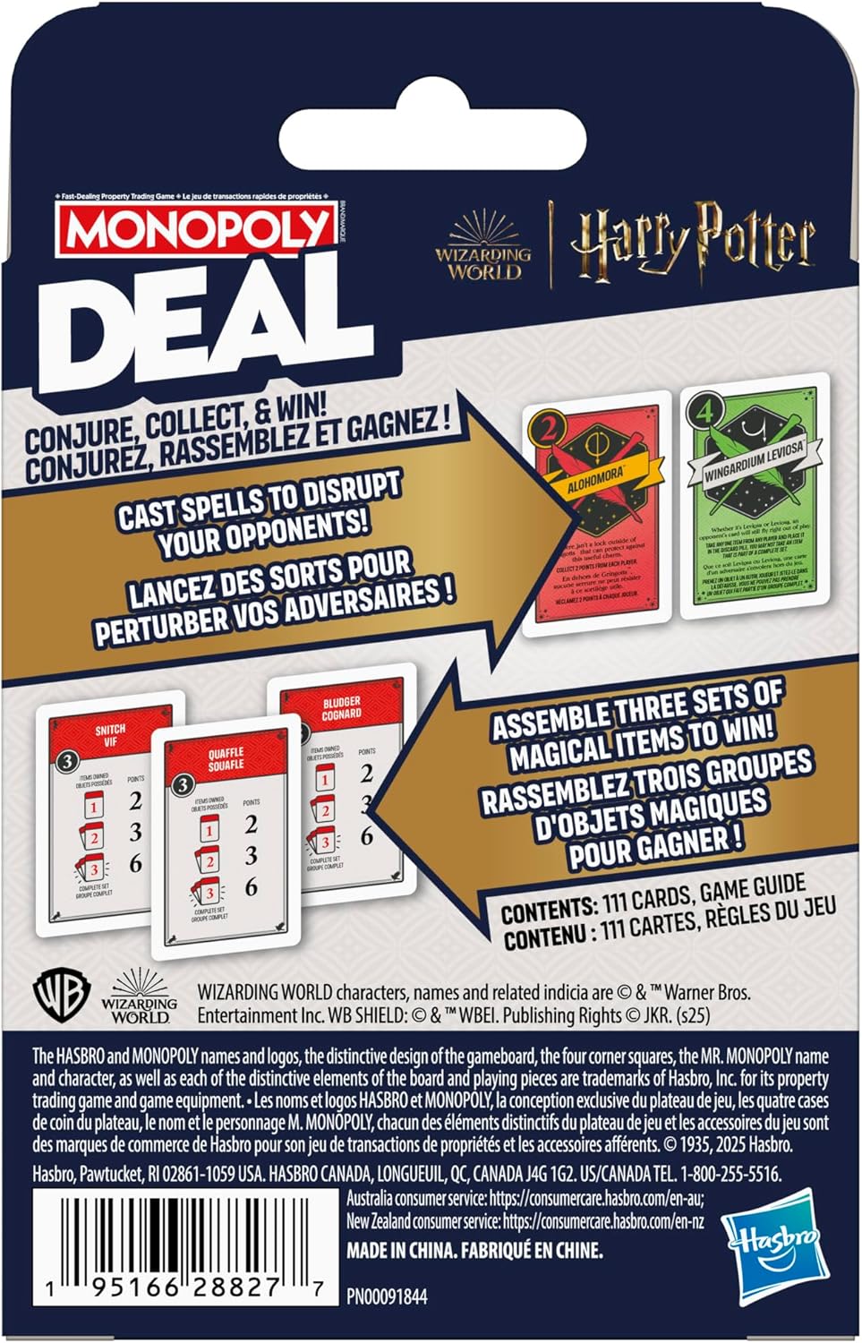 Monopoly Deal: Harry Potter Card Game | Family Games for Kids and Adults | Ages 8 and Up | 2 to 5 Players | 15 mins. | Travel Size | Christmas