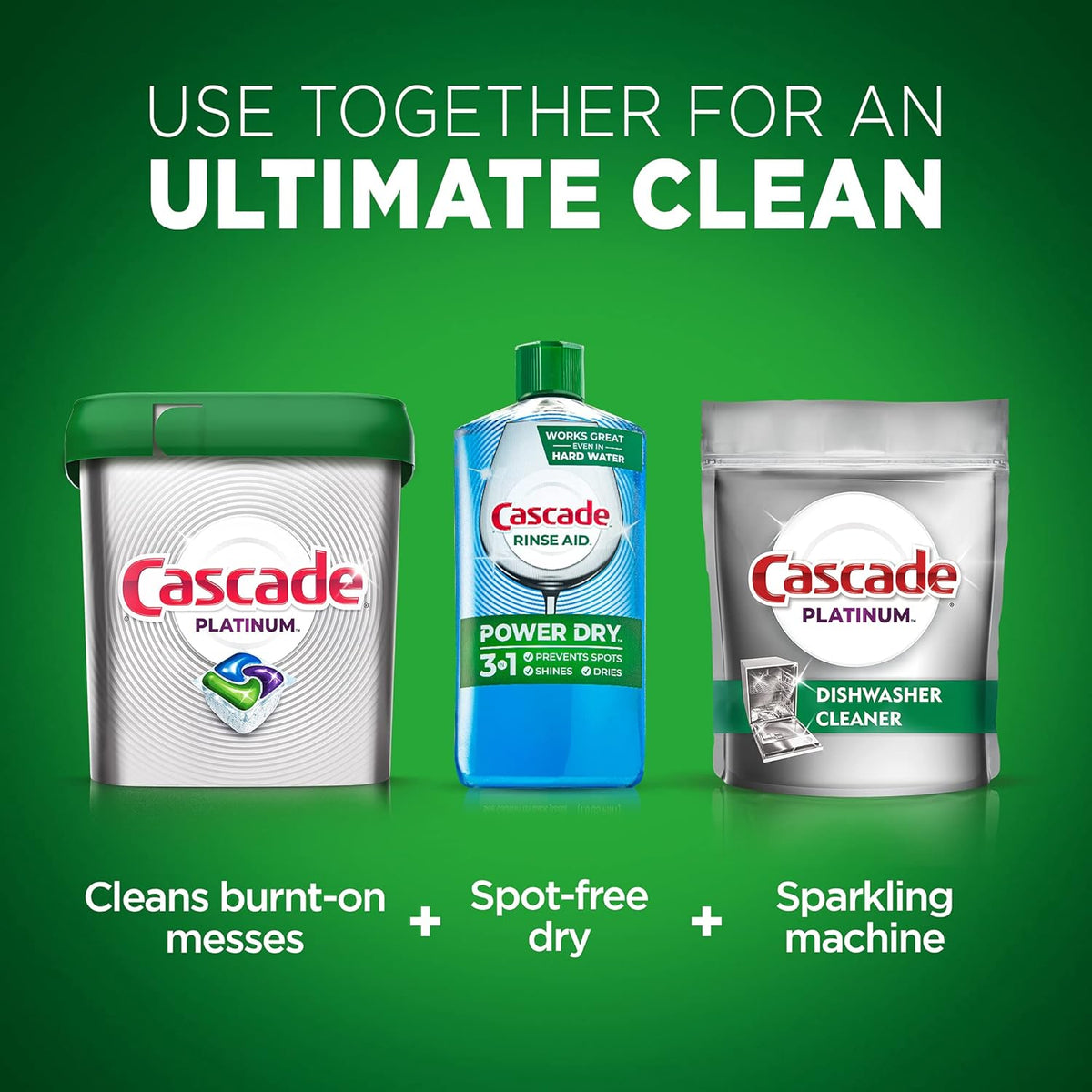 Cascade Platinum Dishwasher Rinse Aid, 8.45 fl oz