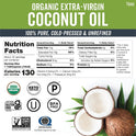 Viva Naturals Organic Coconut Oil, 16 fl oz – Unrefined, Cold-Pressed Extra Virgin Coconut Oil, USDA Organic & Non-GMO, Natural Cooking Oil, Hair Oil