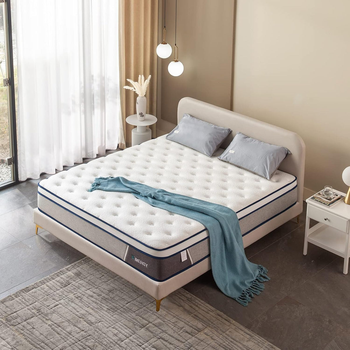 Rimensy Full Size Mattress 12 Inch Hybrid Mattress - Memory Foam & Individually Pocket Coils Springs | Pressure Relief | Motion Isolation, Edge