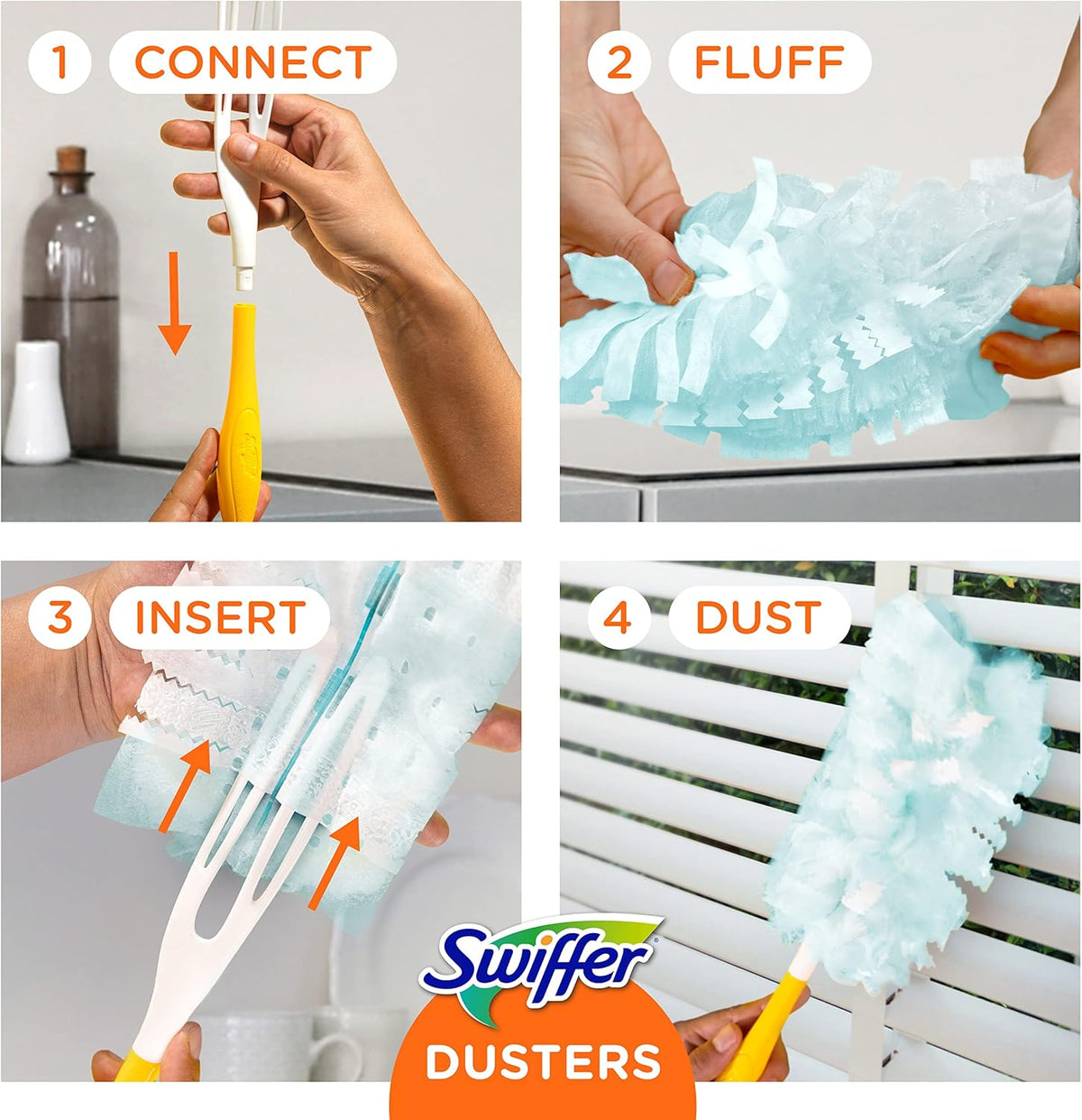 Swiffer Dusters Refill for Cleaning, Made by SWIFFER, Feather & Microfiber Duster Disposable Alternative, for Dusting Furniture, Blinds, Ceiling