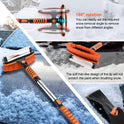 Car Snow Brush Snow Shovel Kit, 42'' Extendable Ice Scrapers and Snow Brushes for Car Windshield with Foam Grip 180° Pivoting Brush Head Snow