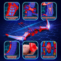 Spider Toys for Boys Age 3-4 4-6 6-8 8-12, Kids Toy BowArrow Shooting Set with Red & Blue LED Lights, Spider Quiver & Web Target, 8 Suction Cup