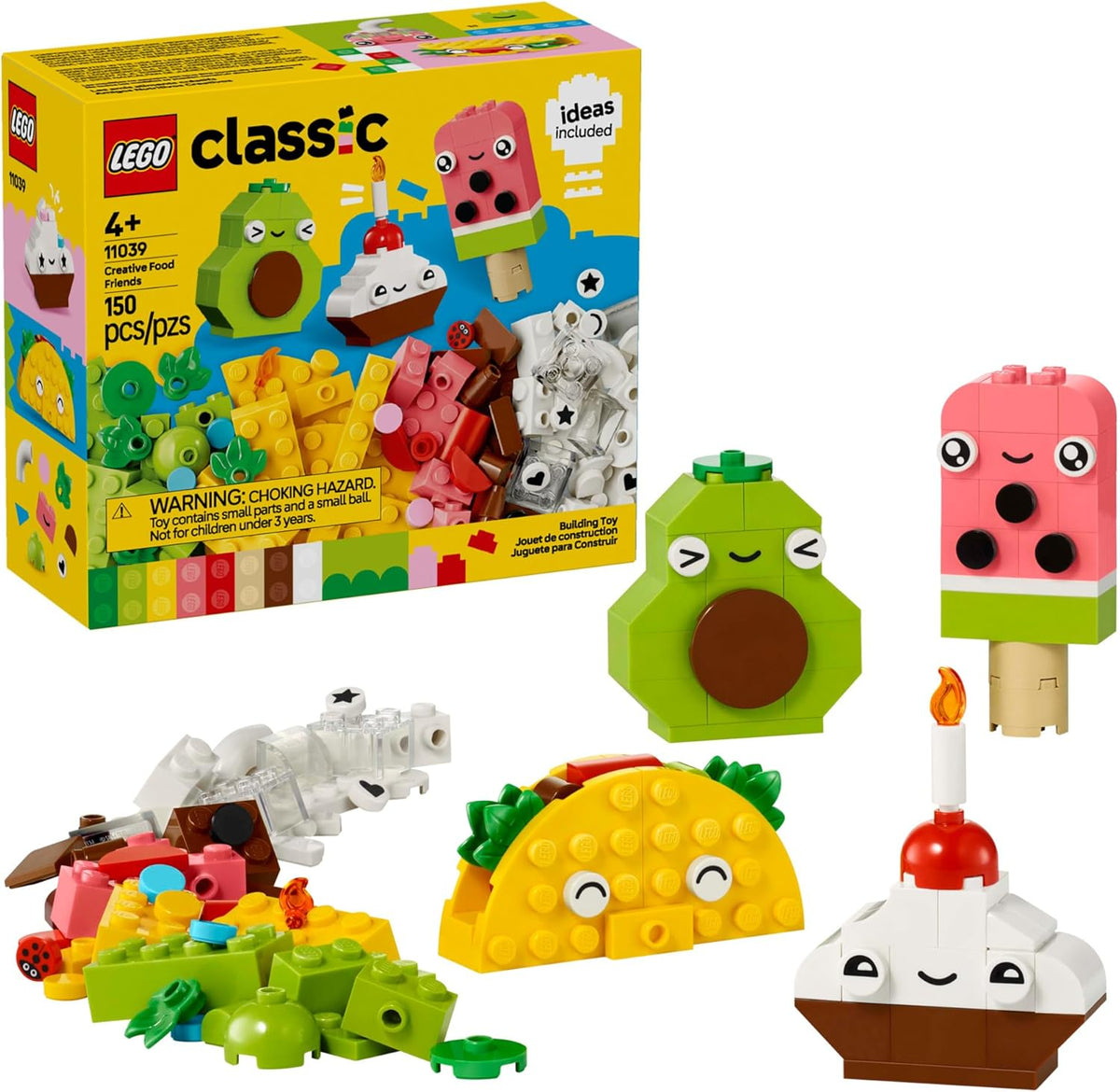 LEGO Classic Creative Food Friends Building Toy Set - Pretend Play Food for Kids, Boys and Girls, Ages 4+ - Learning and Educational Toy for