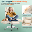GABRYLLY Office Criss Cross Chair with Footrest, Big and Tall Executive Chair with Wide Seat,Reversible Armrest,Wheels, Lumbar Pillow and