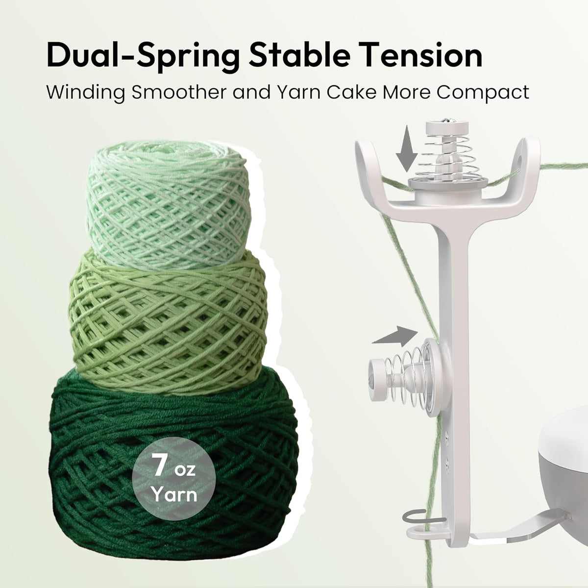 Etcokei Yarn Winder, Electric Yarn Ball Winder for Crocheting, Compact Yarn Cake Winder with Strong Tension Stepless Speed, Automatic Yarn Spinner