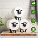 VELENTI Sheep Toilet Roll Holder, Free Standing Bathroom Set, 3D Printed, Funny Hilarious Black Sheep Loo Roll Holder, Tissue Paper Storage, Cute