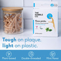 The Humble Co Dental Floss Picks for Teeth, 200 Count (Mint) - Double Thread Tooth Picks Flossers for Adults Gum Health - Toothpick Floss for