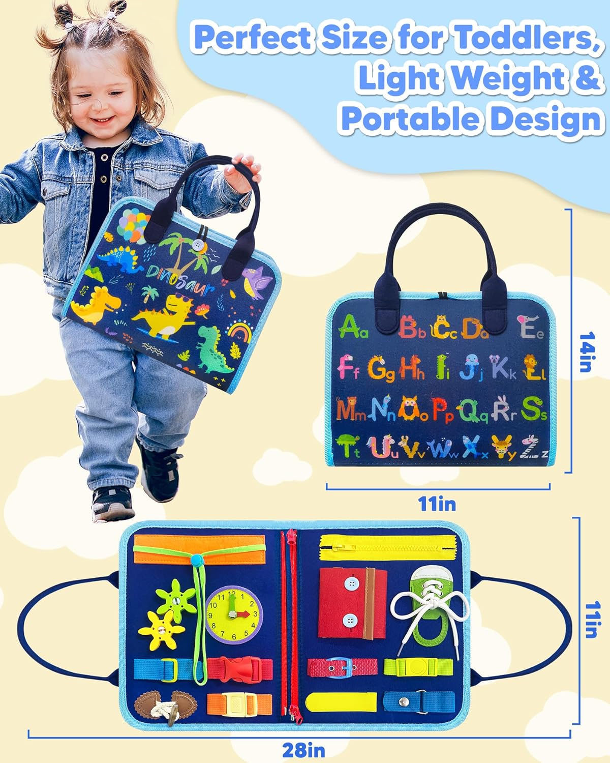 Exorany Busy Board Montessori Toys for Toddler Boy Birthday Gifts, Busy Book Sensory Learning Toys for Toddlers, Toddler Boy Airplane Car Travel Toy